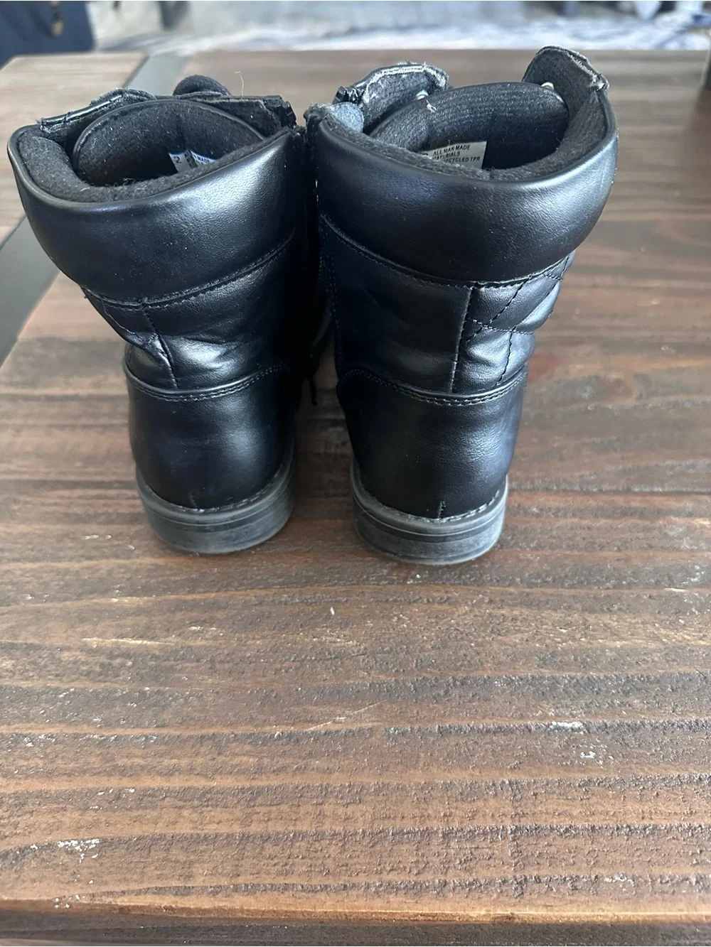 The Children's Place Black Lace-Up Side-Zip Kids Ankle Boots size 2